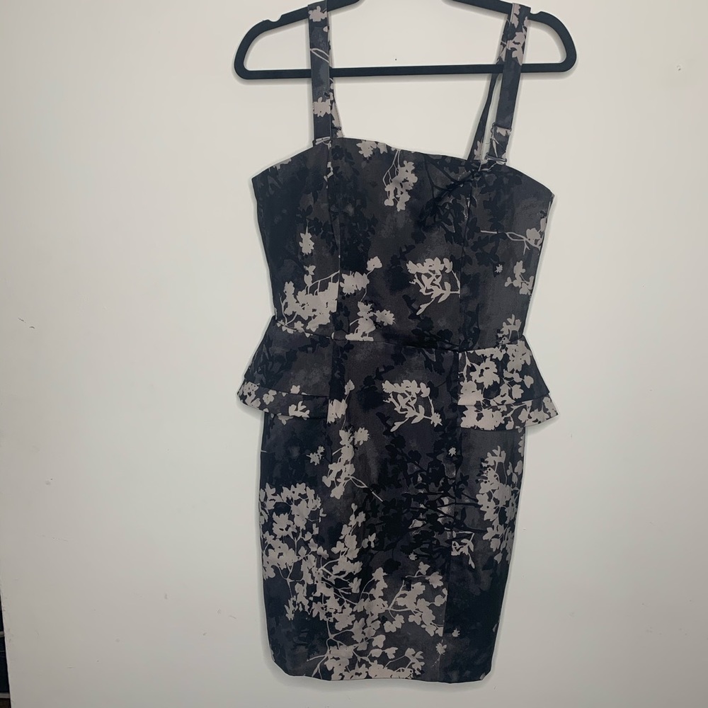 H&M black and gray Floral Dress
